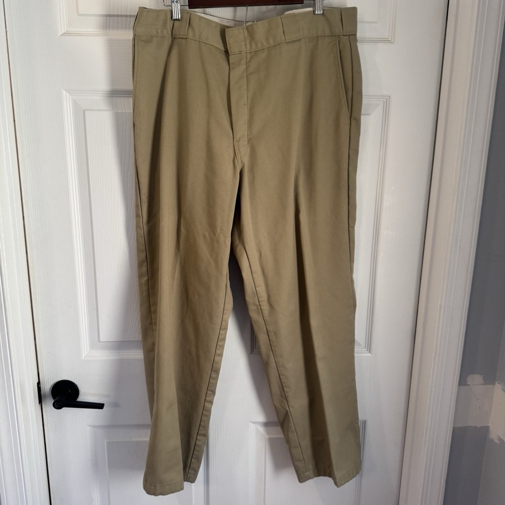 LL Bean Men's Sz 40 Flannel Lined Khaki Tan Natural Fit Pants